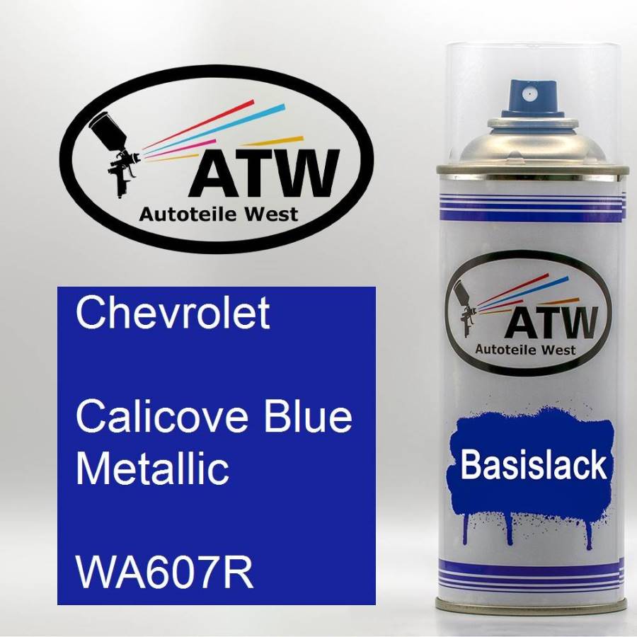 Chevrolet, Calicove Blue Metallic, WA607R: 400ml Sprühdose, von ATW Autoteile West.